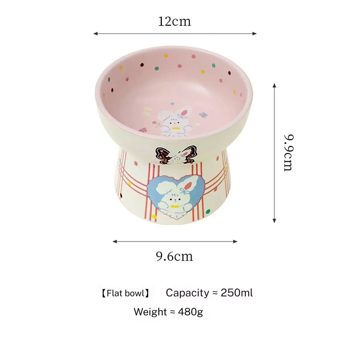 Cute Cartoon Ceramic Pet Bowl for Food & Water_CWMM5935