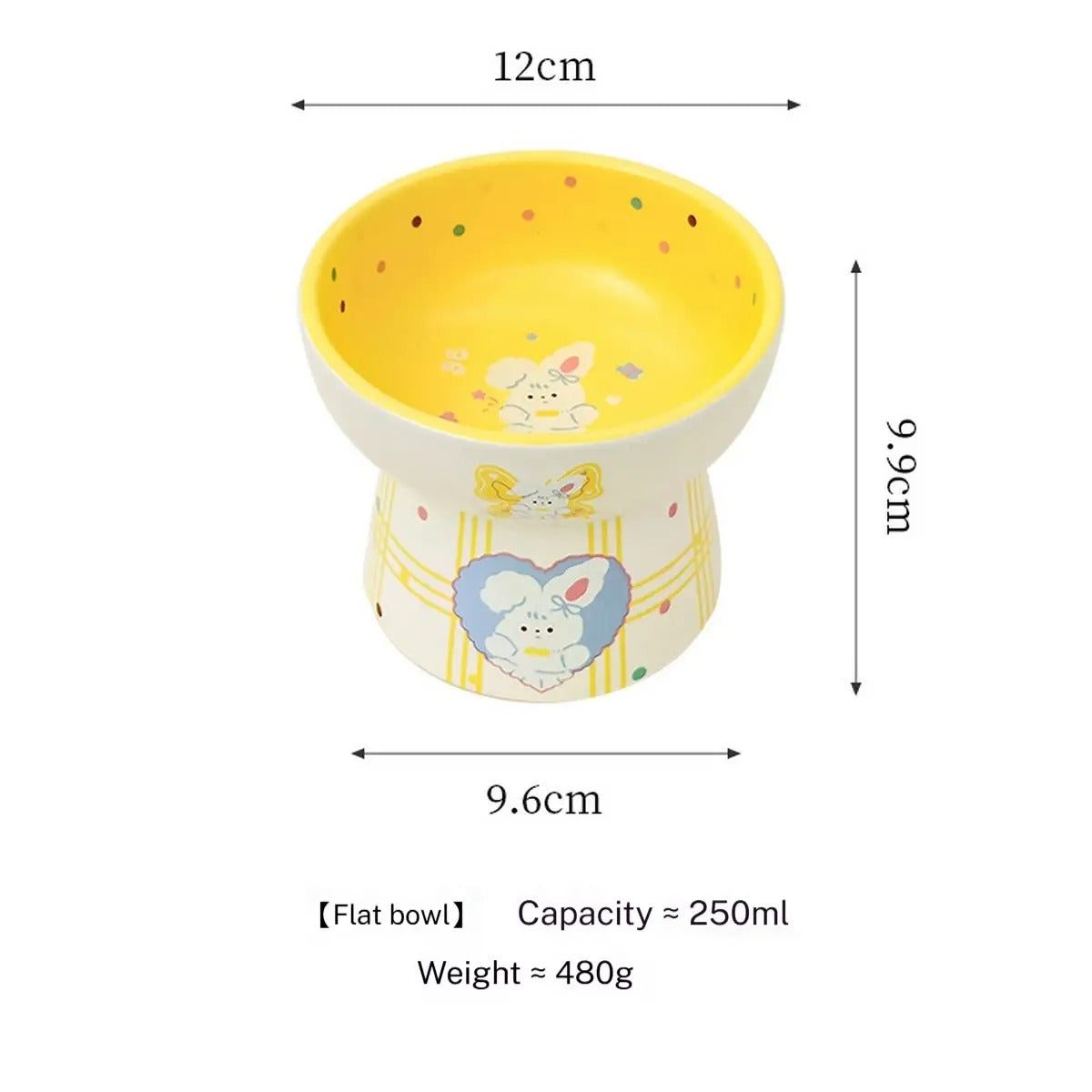 Cute Cartoon Ceramic Pet Bowl for Food & Water_CWMM5935