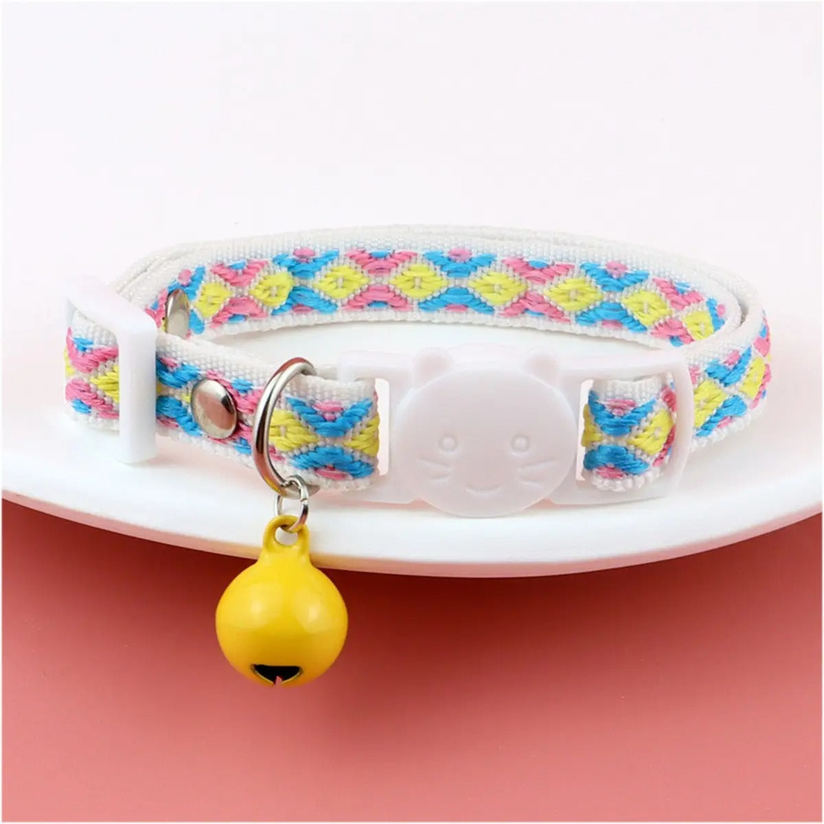 Colorful woven cat&dog collar (with bell tassel)_CWMM5968