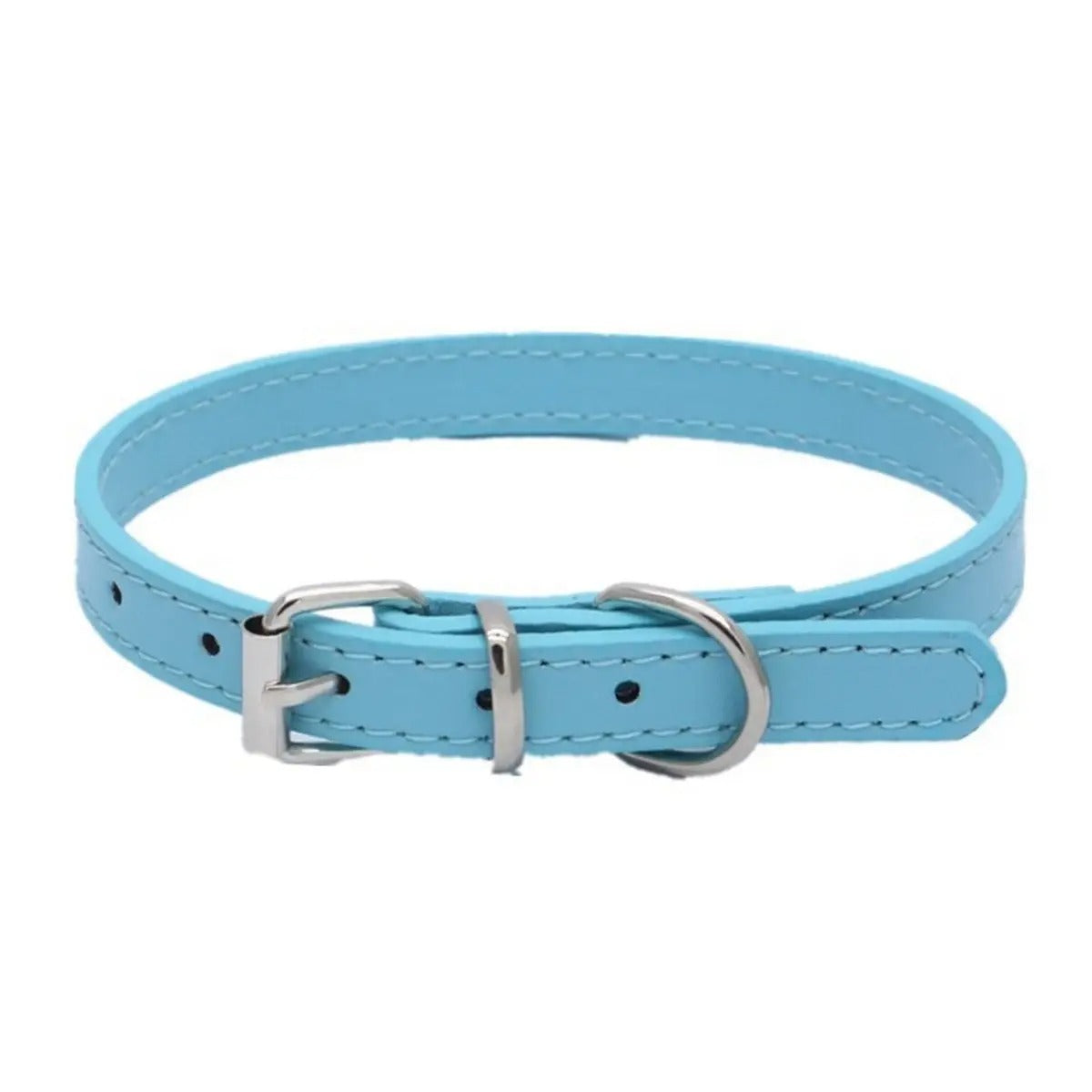 Minimalist Metal Buckle Solid Color Dog Collar_CWMM5975