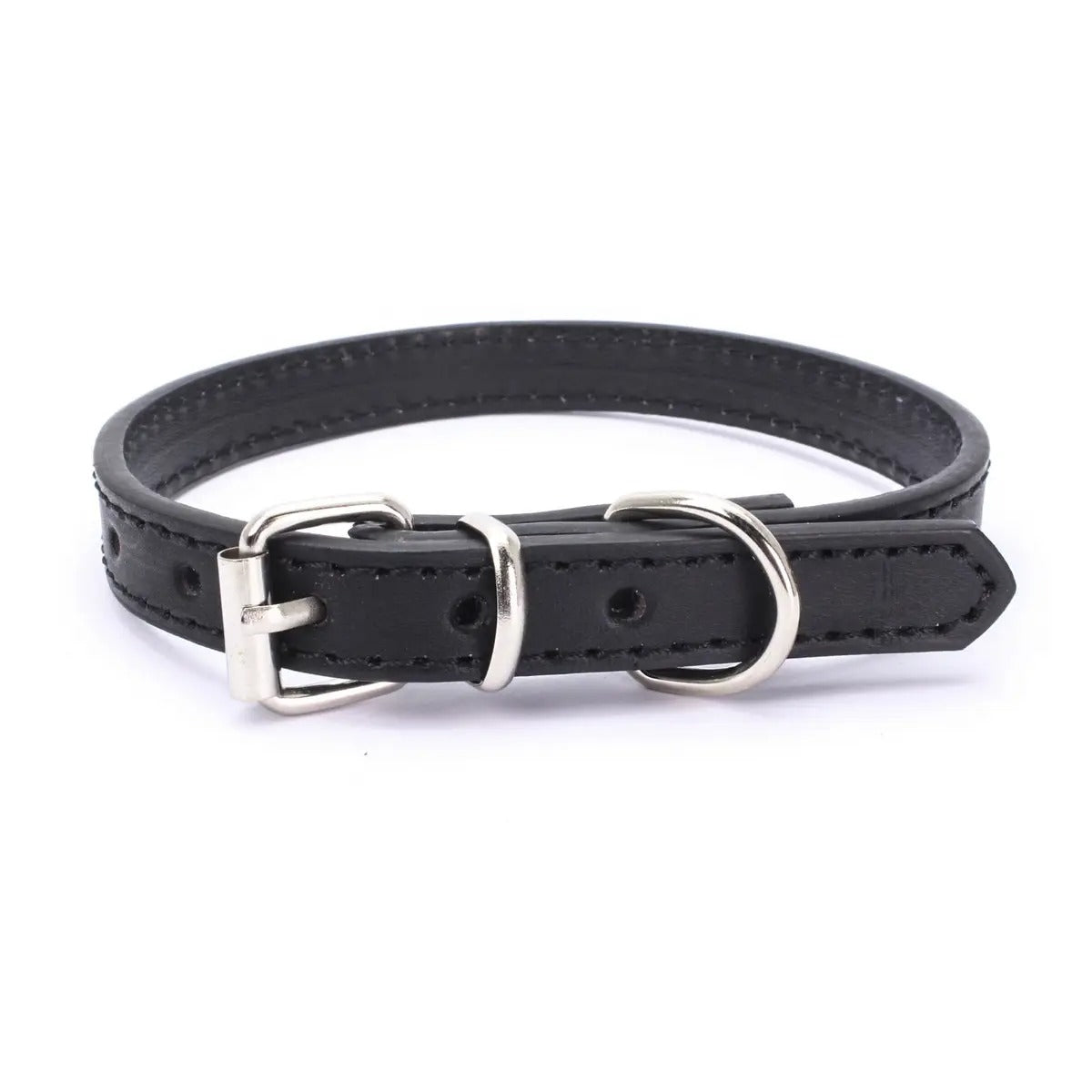 Minimalist Metal Buckle Solid Color Dog Collar_CWMM5975