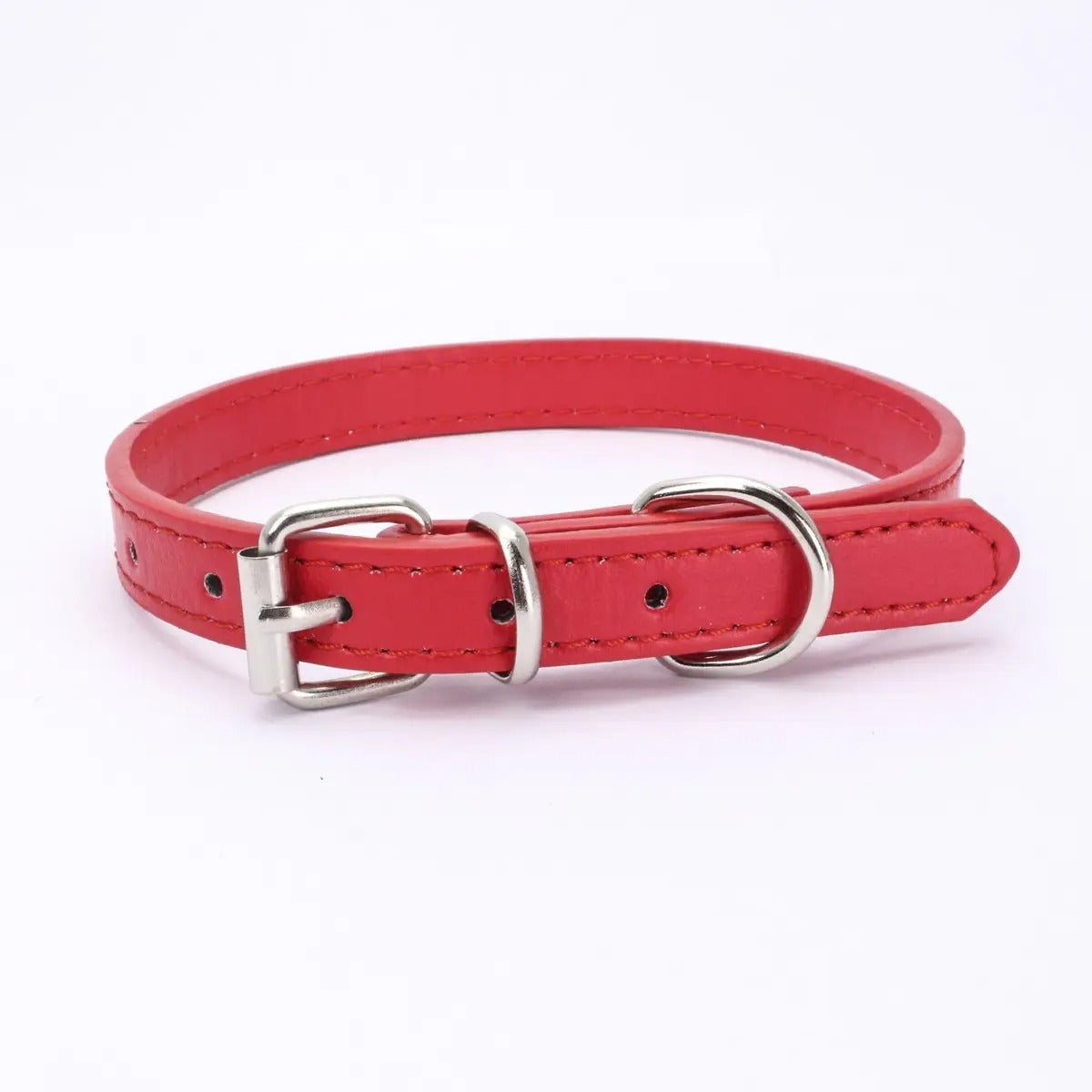 Minimalist Metal Buckle Solid Color Dog Collar_CWMM5975
