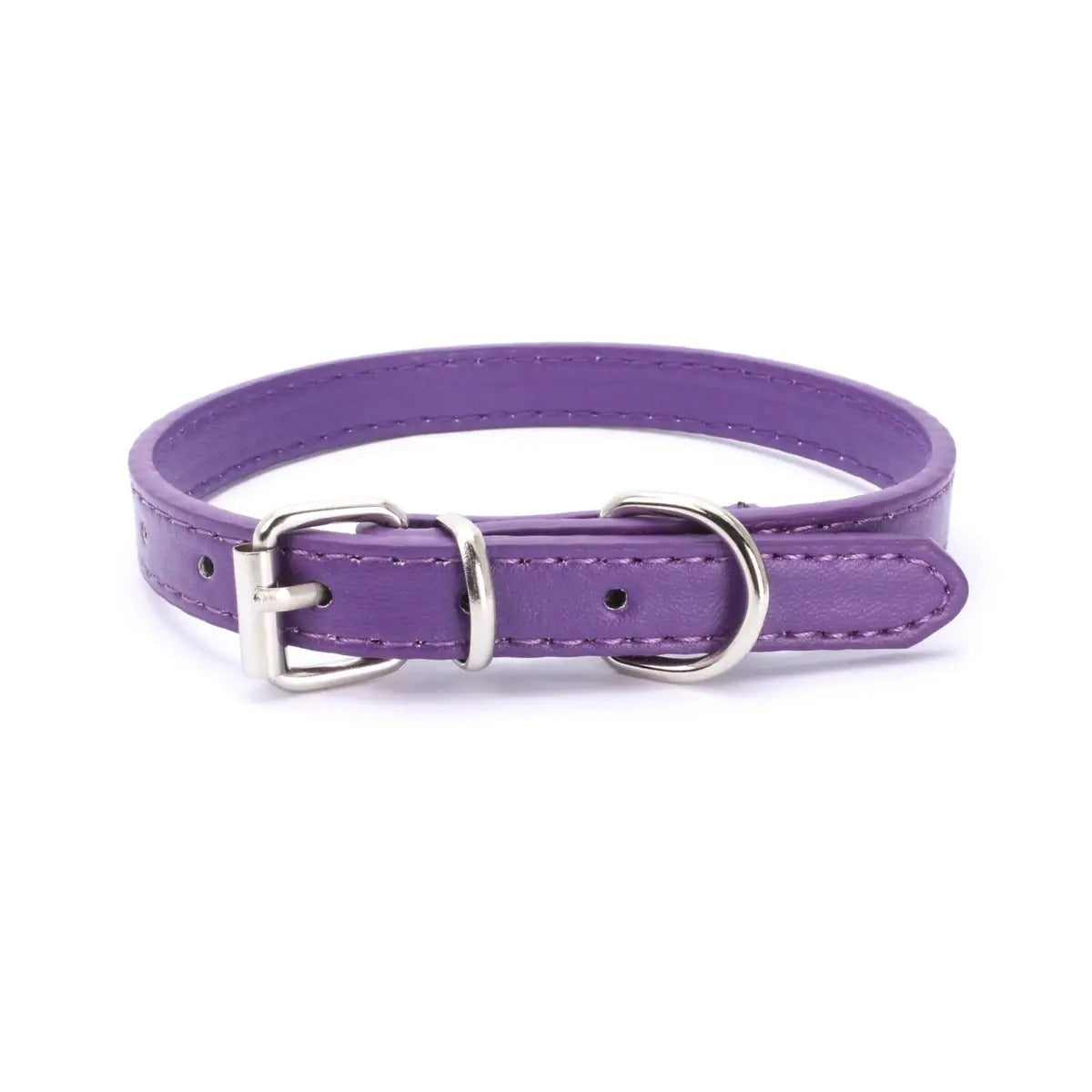 Minimalist Metal Buckle Solid Color Dog Collar_CWMM5975