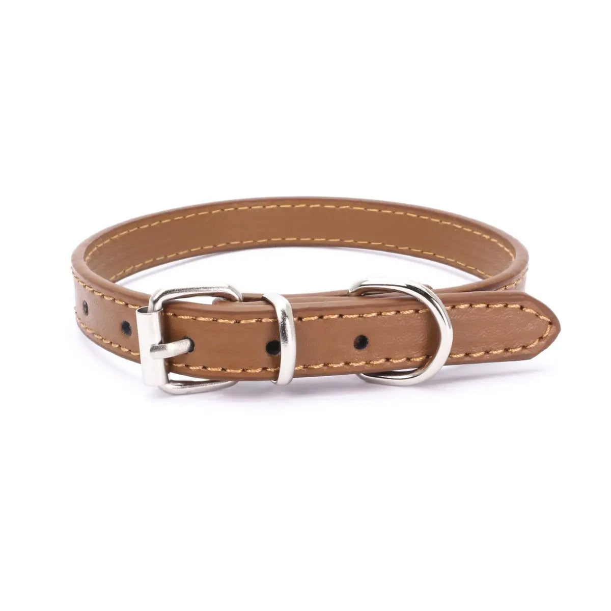 Minimalist Metal Buckle Solid Color Dog Collar_CWMM5975