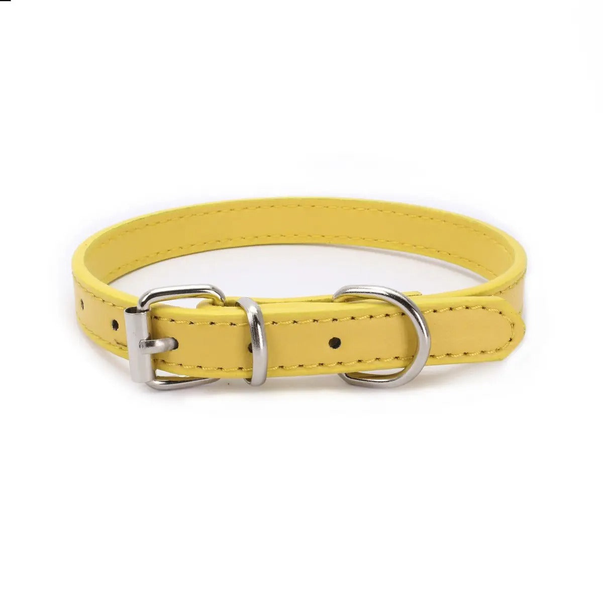 Minimalist Metal Buckle Solid Color Dog Collar_CWMM5975