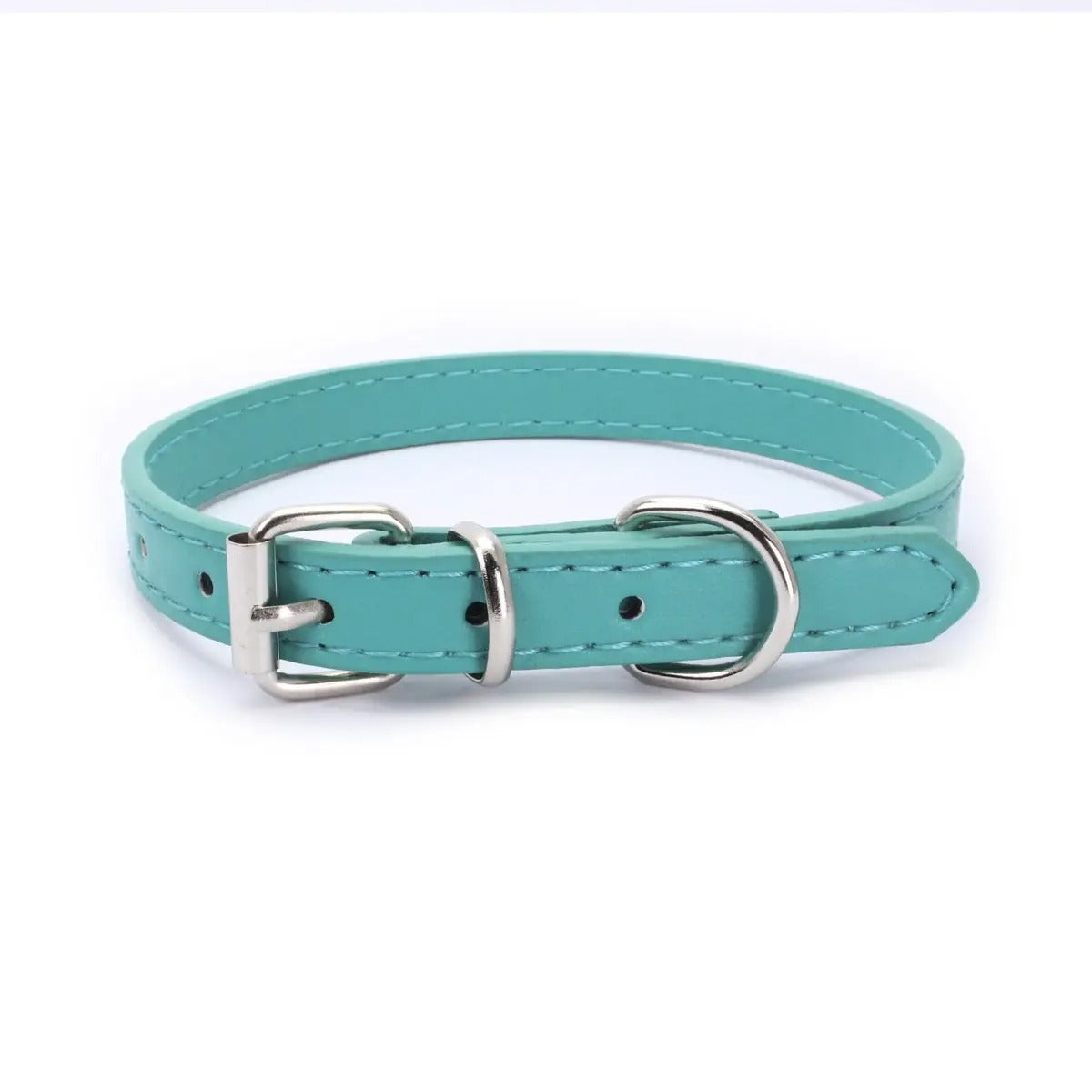 Minimalist Metal Buckle Solid Color Dog Collar_CWMM5975