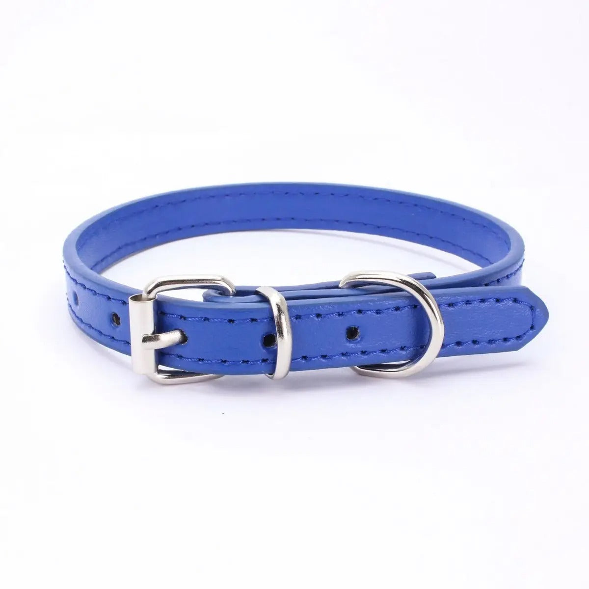 Minimalist Metal Buckle Solid Color Dog Collar_CWMM5975