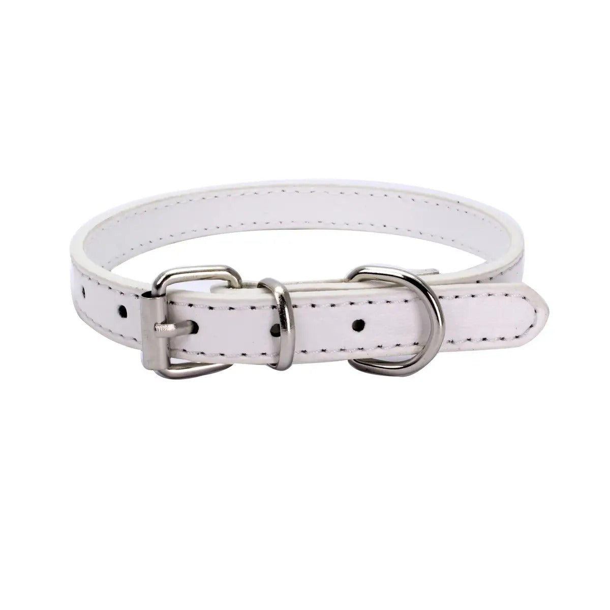 Minimalist Metal Buckle Solid Color Dog Collar_CWMM5975