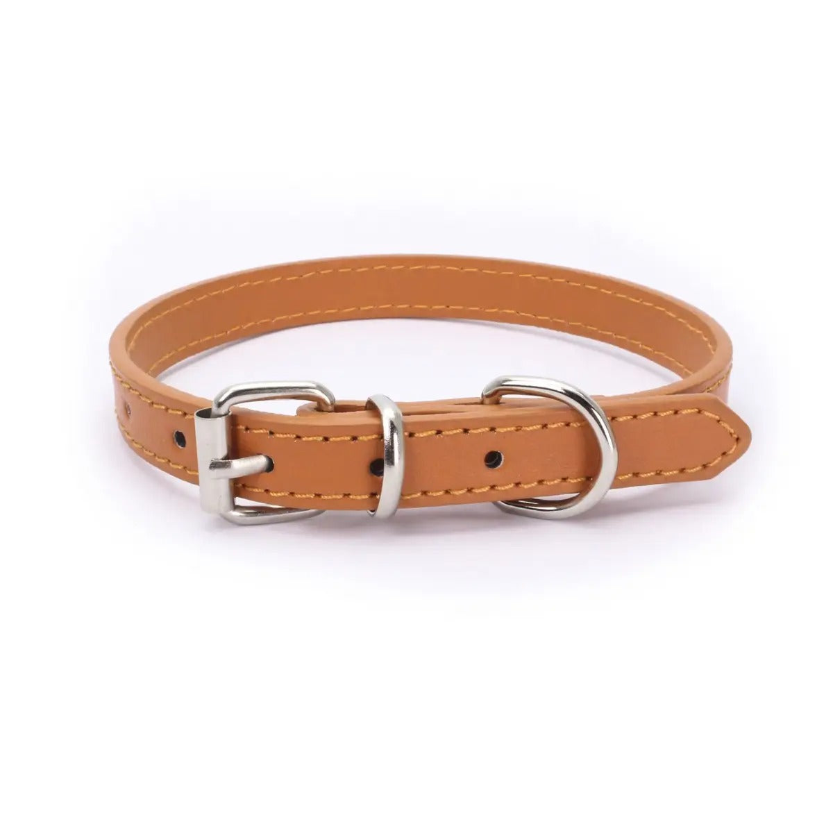 Minimalist Metal Buckle Solid Color Dog Collar_CWMM5975