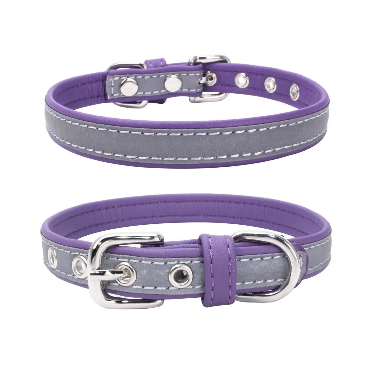 Comfort Leather Anti-Lost Reflective Dog Collar_CWMM5977
