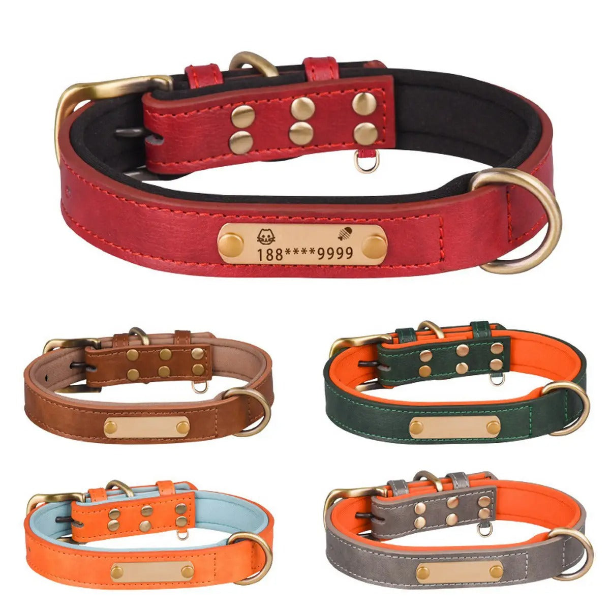 Colorblock Space Cotton Dog Collar & Leash Set_CWMM5976