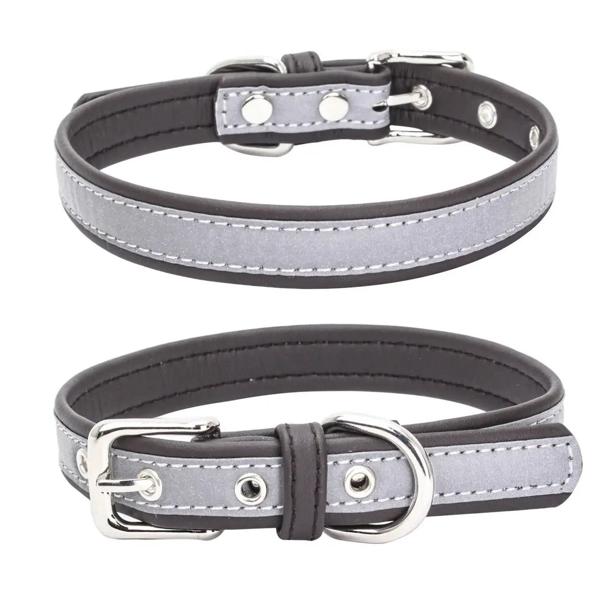 Comfort Leather Anti-Lost Reflective Dog Collar_CWMM5977