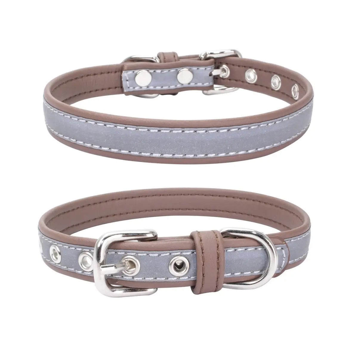 Comfort Leather Anti-Lost Reflective Dog Collar_CWMM5977