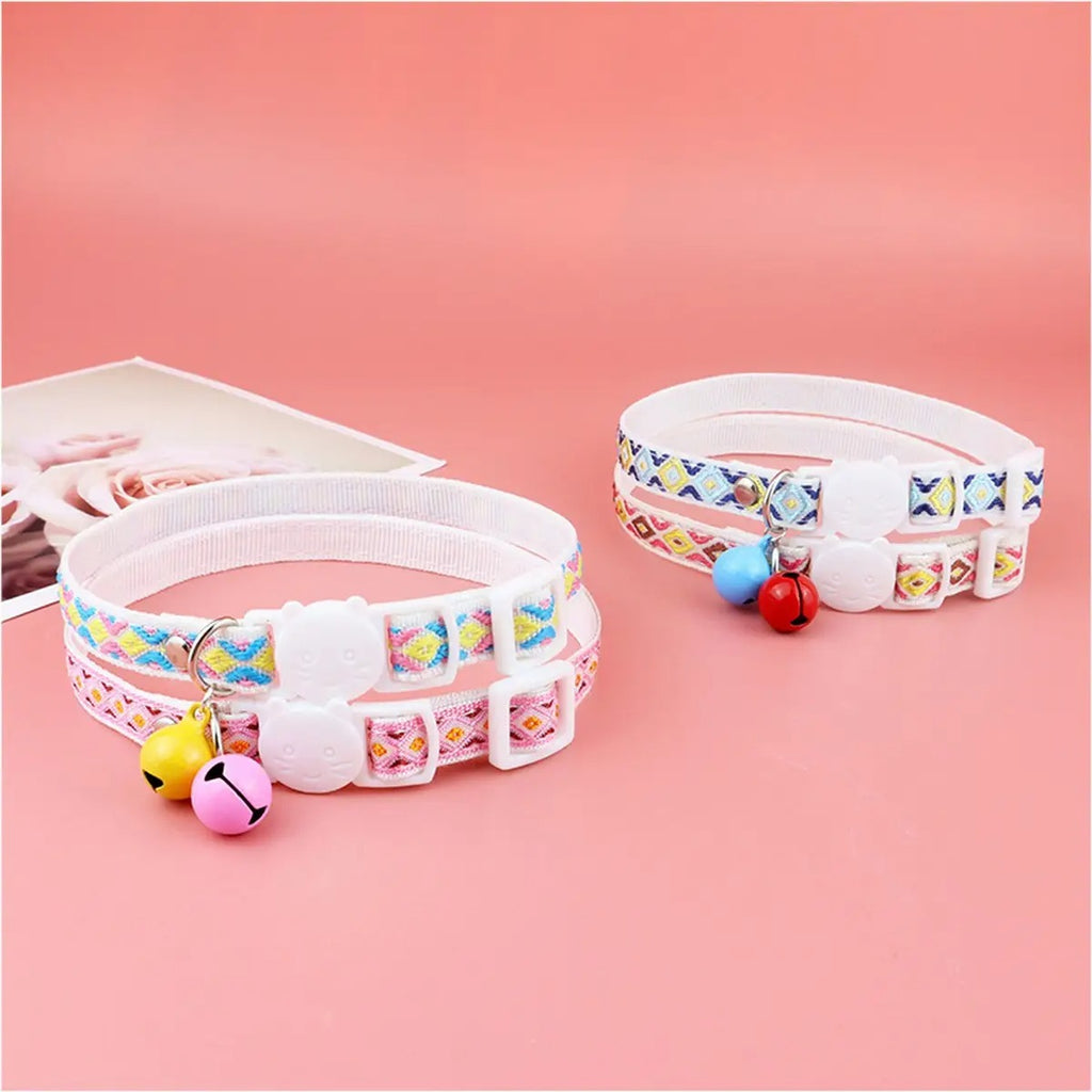 Colorful woven cat&dog collar (with bell tassel)_CWMM5968