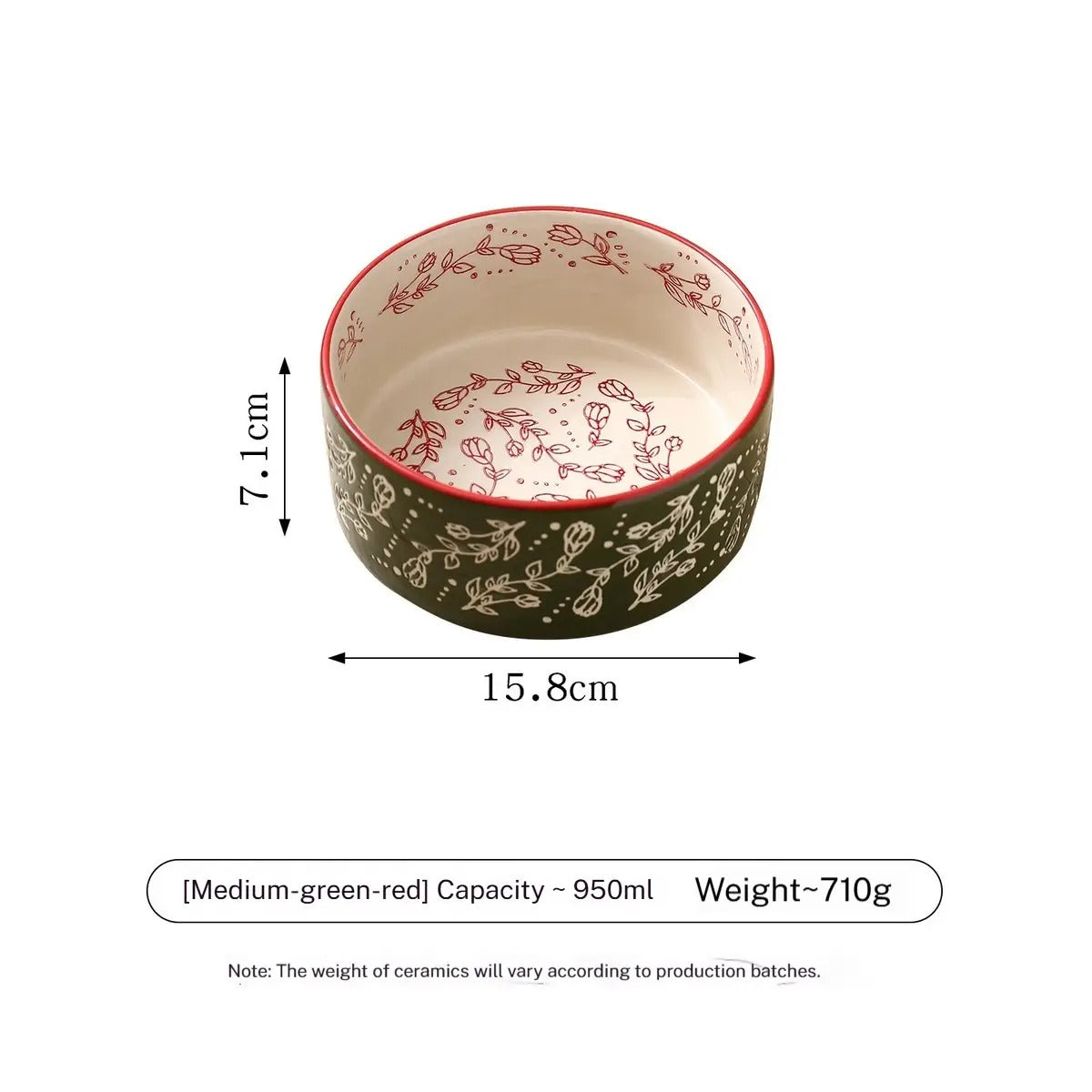 Boho Ceramic Pet Bowl with Wooden Stand_CWMM5944