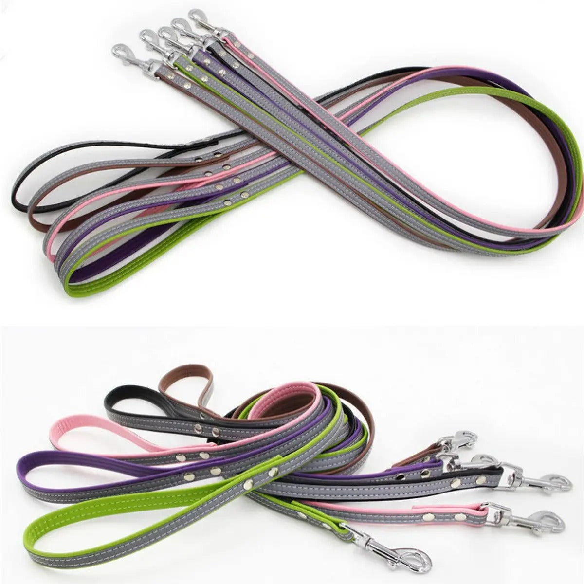 Comfort Leather Anti-Lost Reflective Dog Collar_CWMM5977