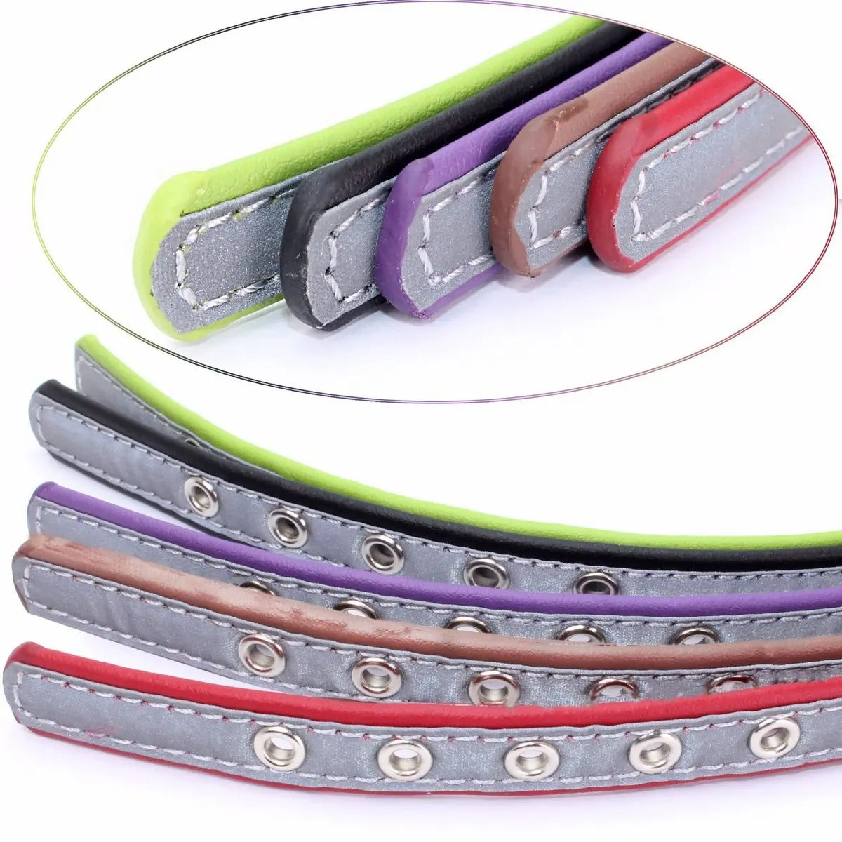 Comfort Leather Anti-Lost Reflective Dog Collar_CWMM5977