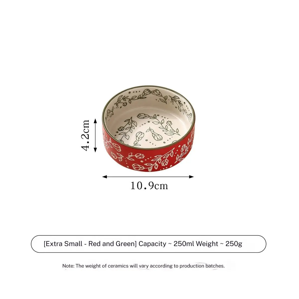 Boho Ceramic Pet Bowl with Wooden Stand_CWMM5944