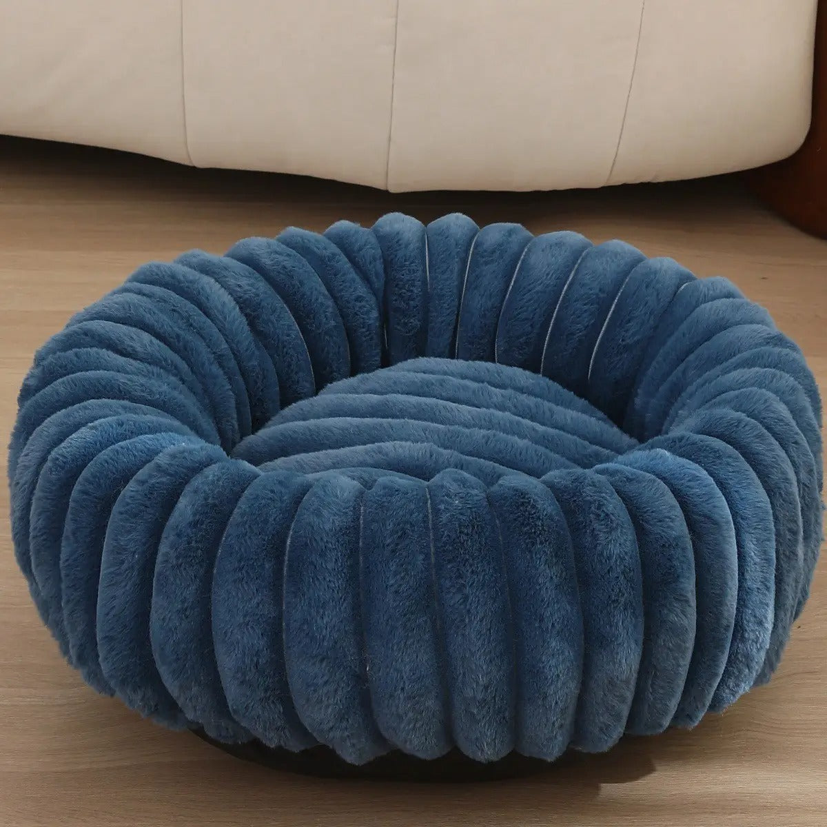 High-Density Faux Fur Round Pet Bed for Winter_CWMM5880