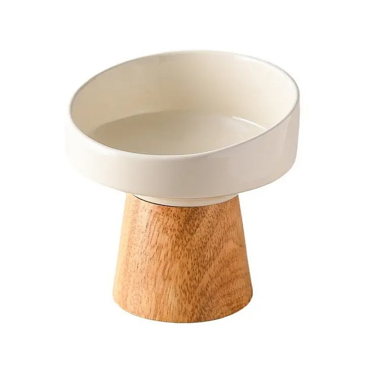Tilted Raised Ceramic Pet Bowl for Neck Comfort_CWMM5938