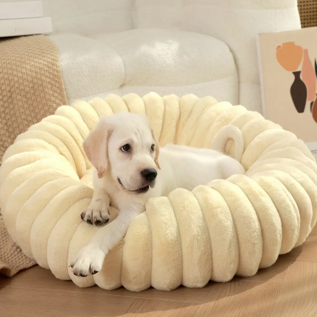 High-Density Faux Fur Round Pet Bed for Winter_CWMM5880
