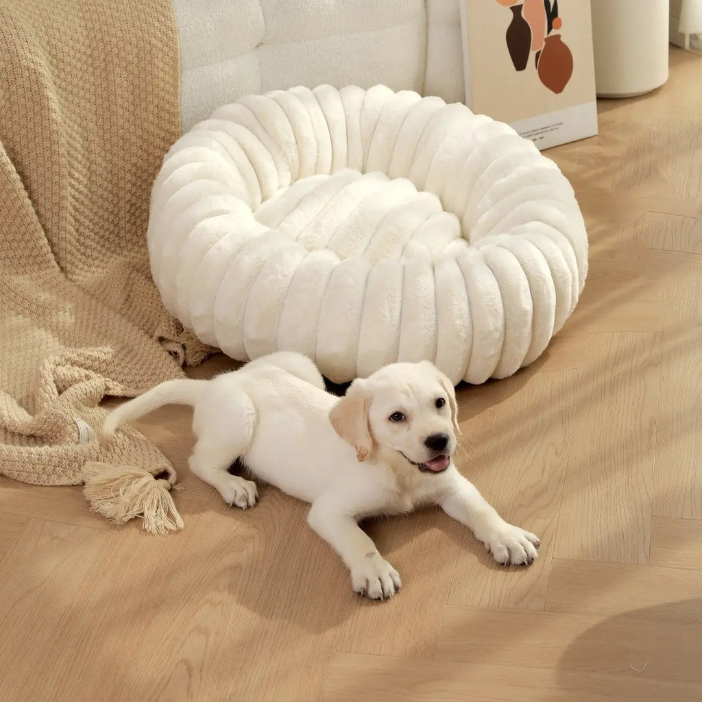 High-Density Faux Fur Round Pet Bed for Winter_CWMM5880