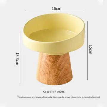 Tilted Raised Ceramic Pet Bowl for Neck Comfort_CWMM5938