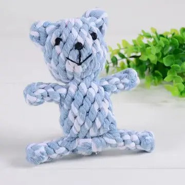Teddy Bear Rope Dog Toy – Handmade Chew Toy_CWMM8035