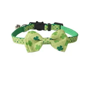 St. Patrick’s Day Cat Collar with Bow_CWMM7727