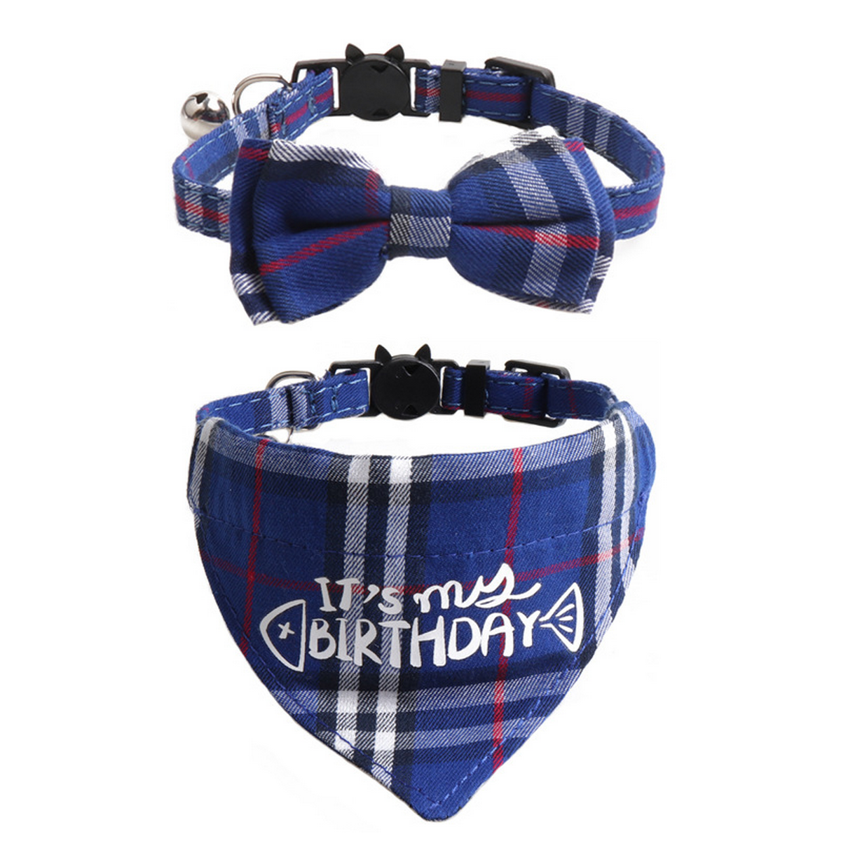 Cat Collar Set – Birthday Bow & Triangle Scarf_CWMM7768