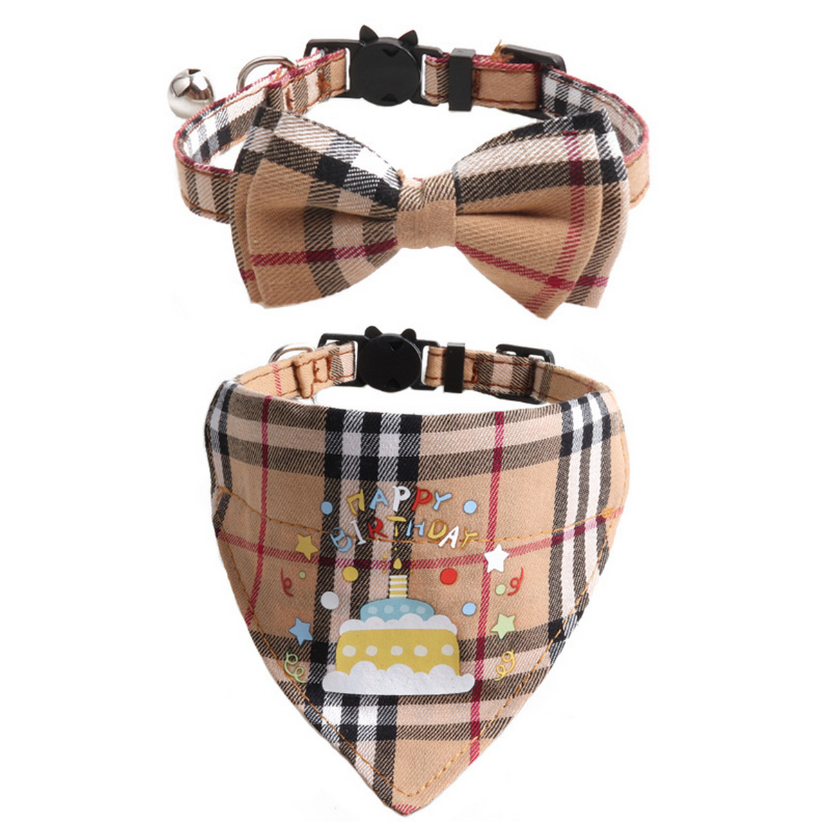 Cat Collar Set – Birthday Bow & Triangle Scarf_CWMM7768