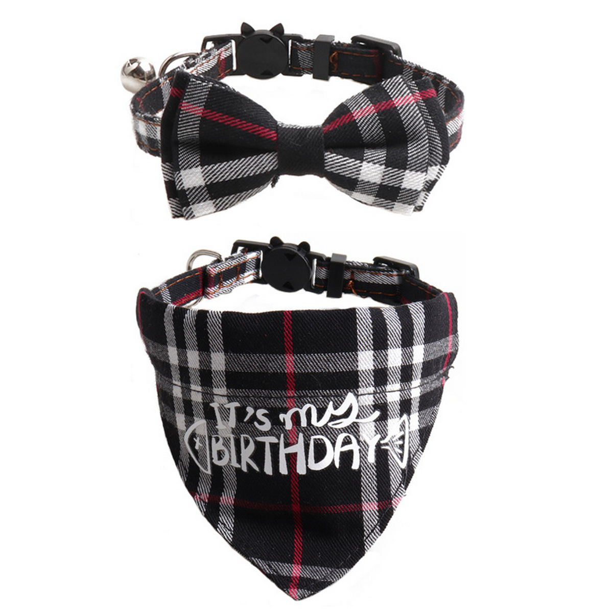 Cat Collar Set – Birthday Bow & Triangle Scarf_CWMM7768
