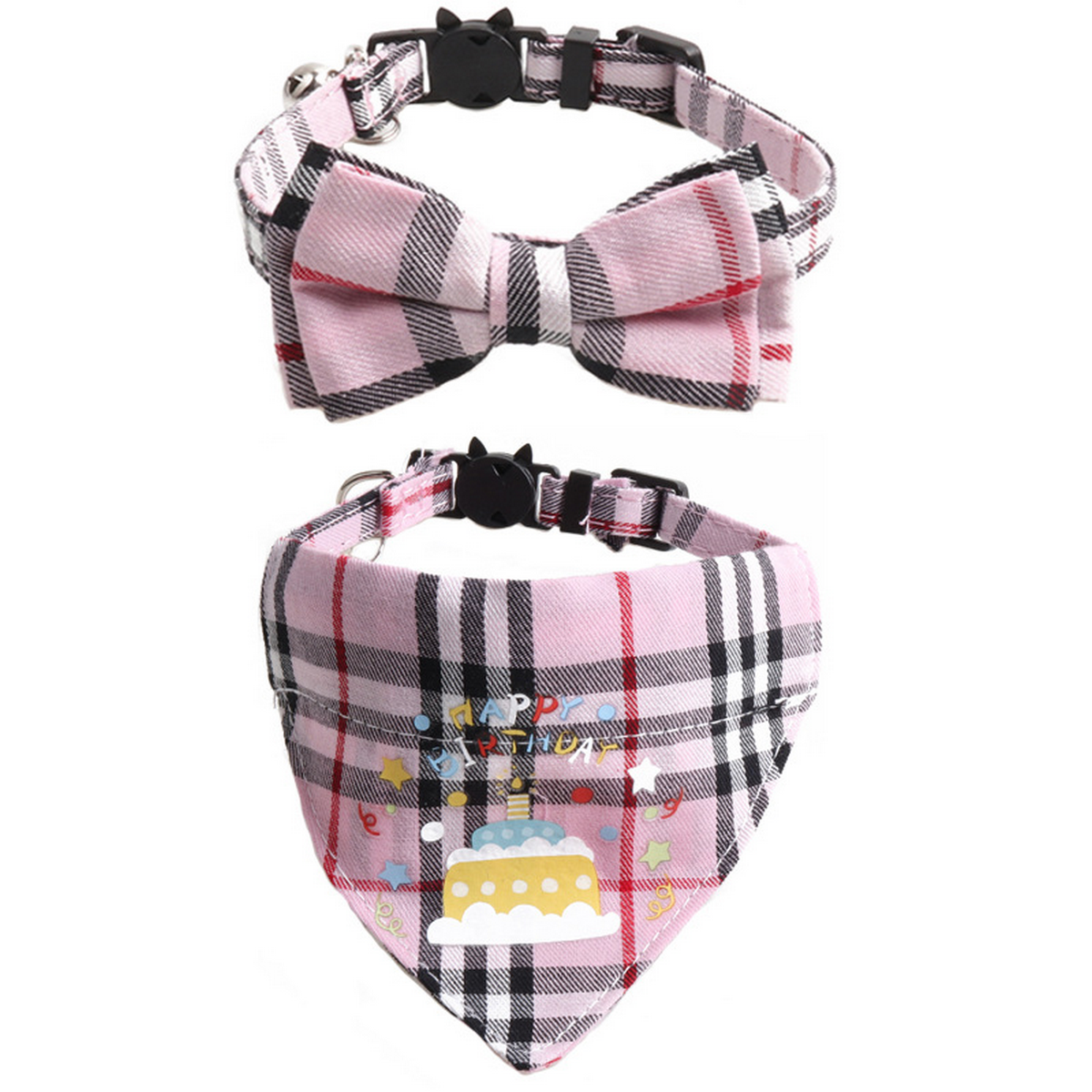 Cat Collar Set – Birthday Bow & Triangle Scarf_CWMM7768
