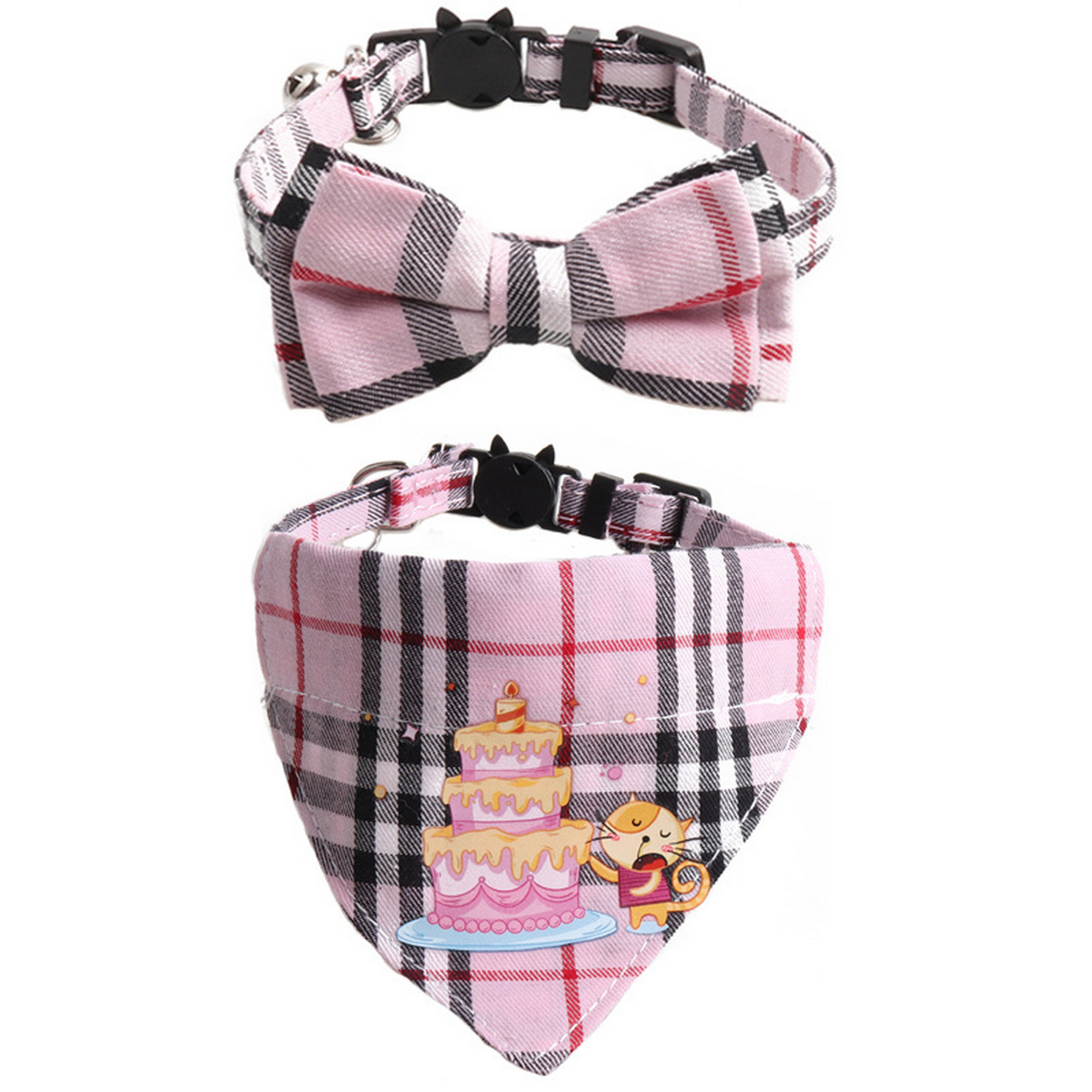 Cat Collar Set – Birthday Bow & Triangle Scarf_CWMM7768