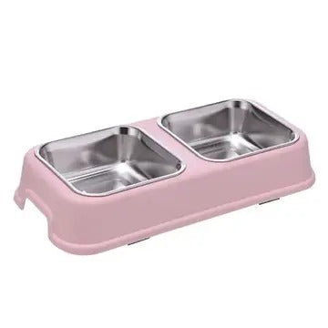 Square Pet Bowl Dual Removable Easy Clean Non-Slip_CWMM5167