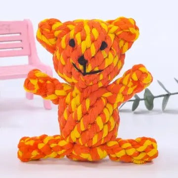 Teddy Bear Rope Dog Toy – Handmade Chew Toy_CWMM8035