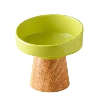 Tilted Raised Ceramic Pet Bowl for Neck Comfort_CWMM5938