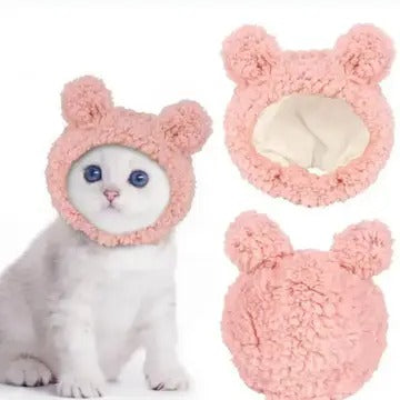 Teddy Bear Knit Pet Hat – Warm & Adorable_CWAH3692