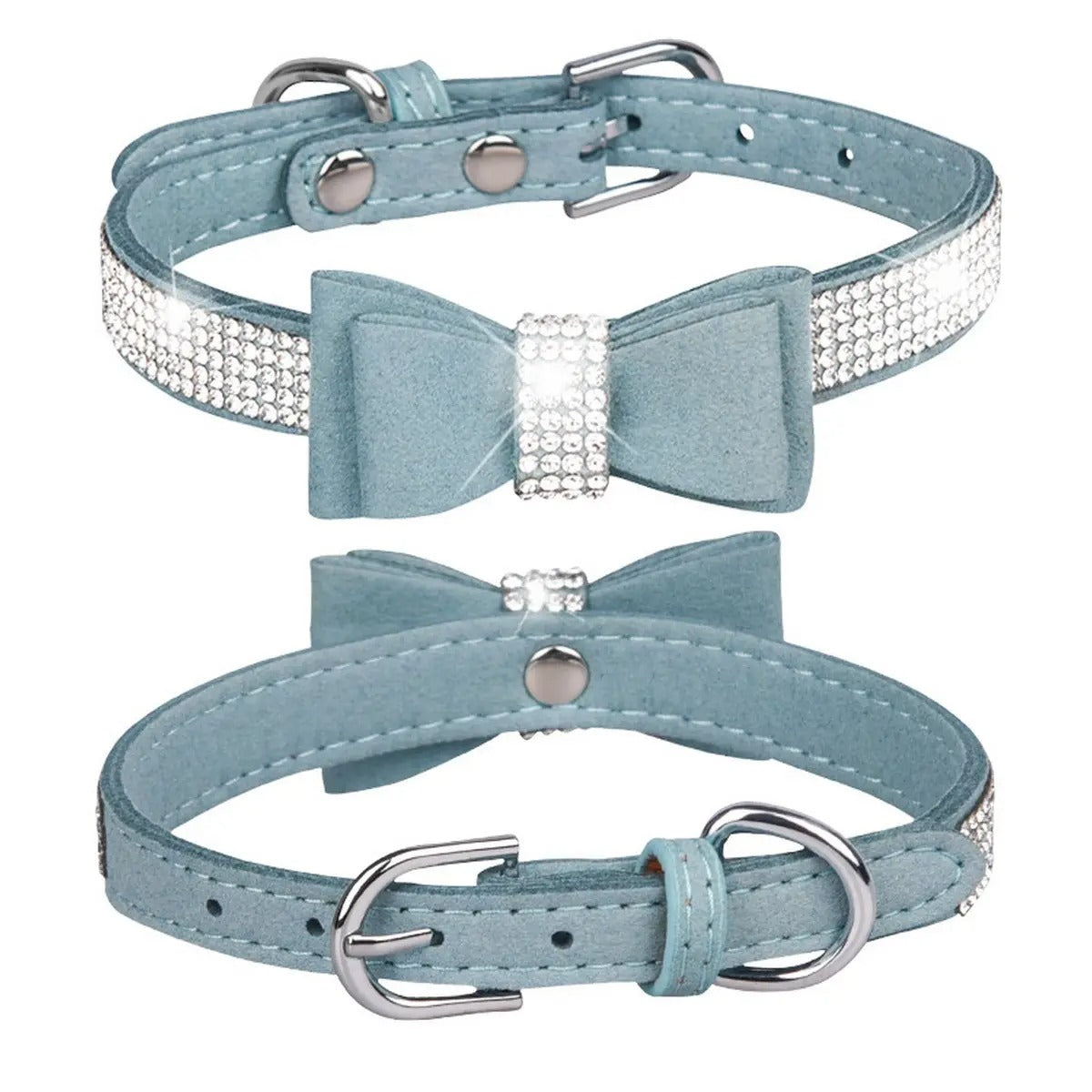 Bling Rhinestone Dog & Cat Collar with Leash_CWMM5979