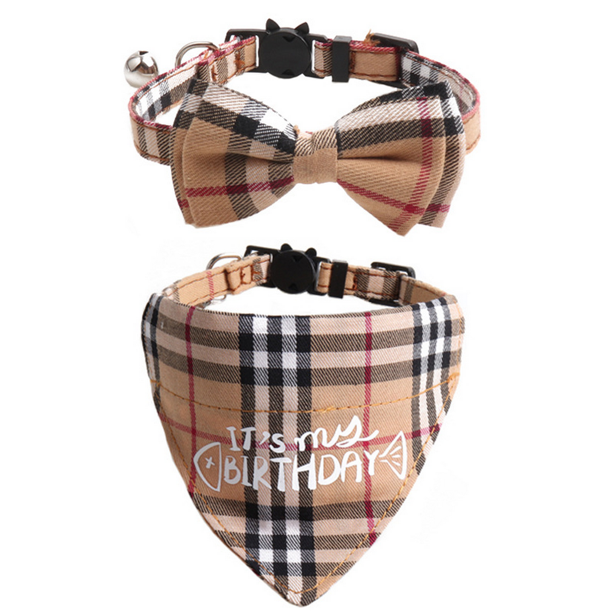 Cat Collar Set – Birthday Bow & Triangle Scarf_CWMM7768