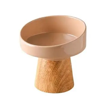 Tilted Raised Ceramic Pet Bowl for Neck Comfort_CWMM5938