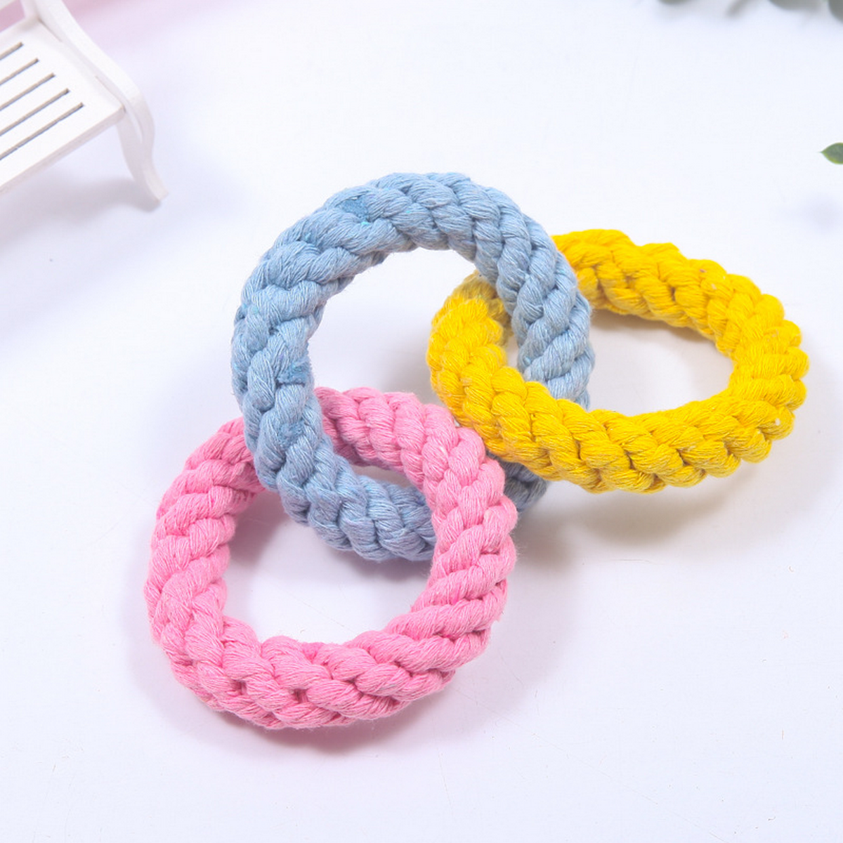 Triple Ring Rope Dog Toy – Handwoven & Durable_CWMM8030