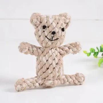 Teddy Bear Rope Dog Toy – Handmade Chew Toy_CWMM8035
