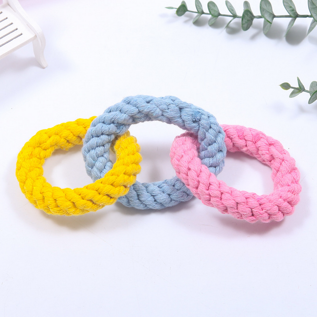 Triple Ring Rope Dog Toy – Handwoven & Durable_CWMM8030