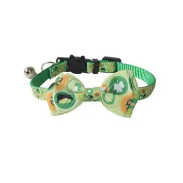 St. Patrick’s Day Cat Collar with Bow_CWMM7727
