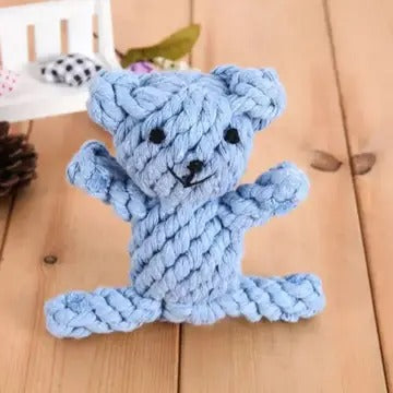 Teddy Bear Rope Dog Toy – Handmade Chew Toy_CWMM8035