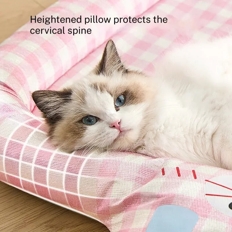 Summer Cooling Silk Cat Bed,Multi-Cat & Dog Sofa_CWMM7047