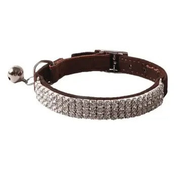 Sparkle Velvet Cat Collar with Bell & Rhinestones_CWMM7615