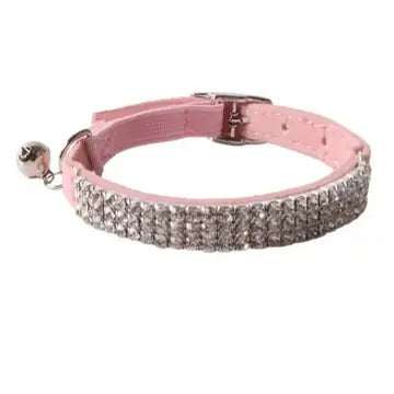 Sparkle Velvet Cat Collar with Bell & Rhinestones_CWMM7615