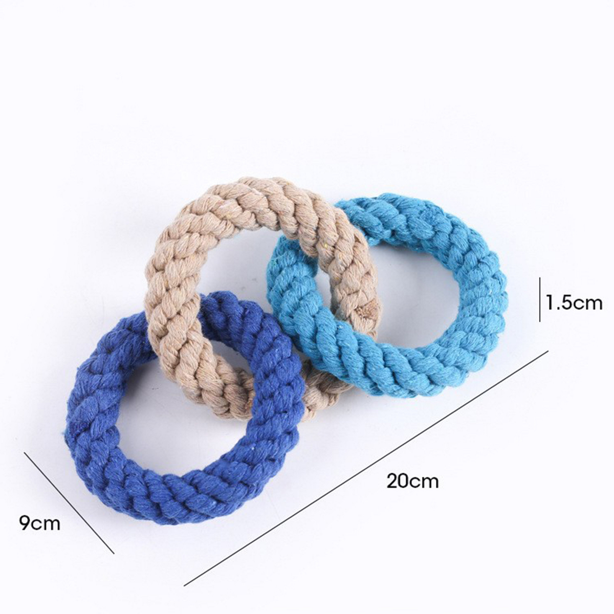 Triple Ring Rope Dog Toy – Handwoven & Durable_CWMM8030
